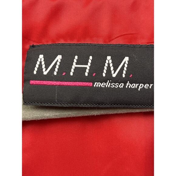 Vintage M.H.M Melissa Harper Womens Dress Size 14 Red Floral Embroidered Button - Picture 4 of 7